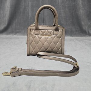 Vera Bradley Natalie Quilted Leather Purse, Gray, Adjustable Crossbody Strap